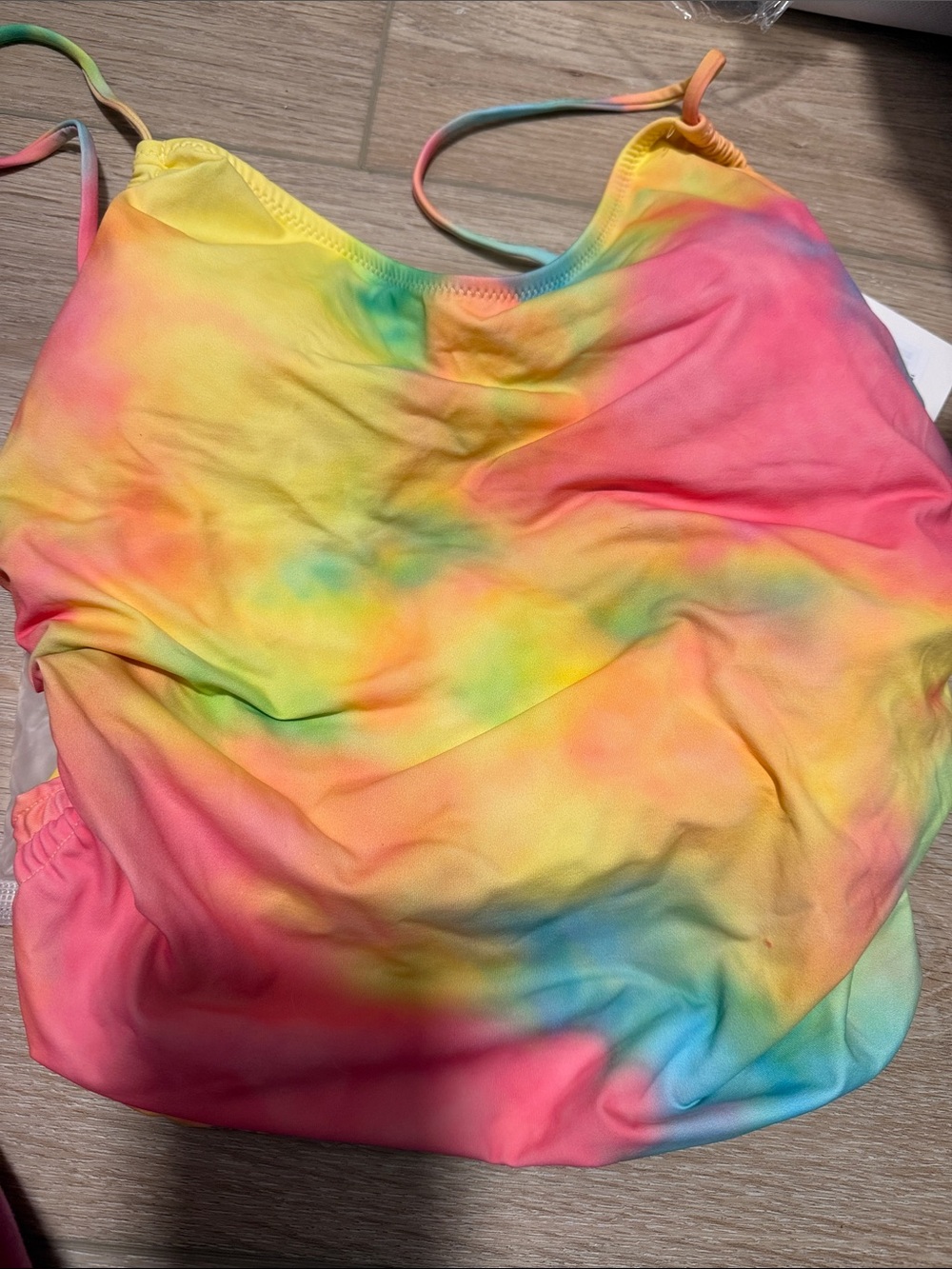 Fashion Nova Kids Tie-Dye One-Piece in Pink, Yellow, Blue, Green